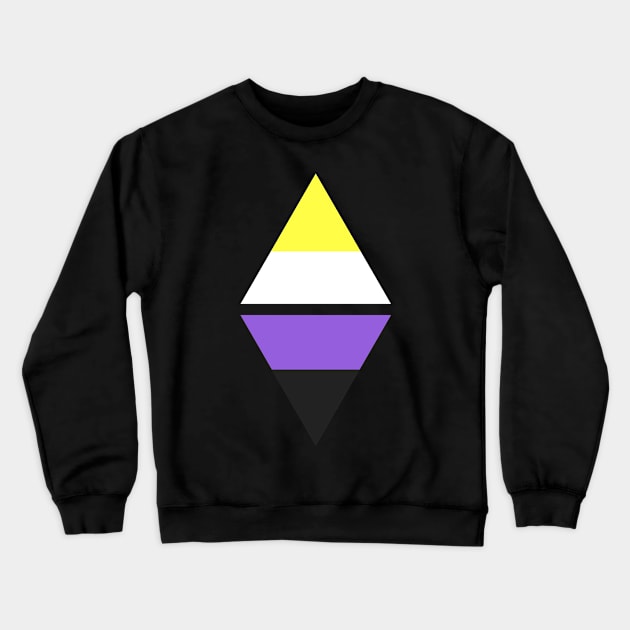 #nerfingwithpride Auxiliary Logo - Nonbinary Pride Flag Crewneck Sweatshirt by hollowaydesigns